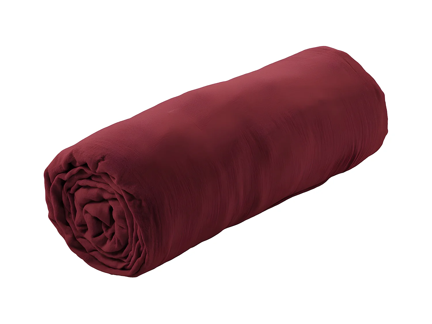 OUREA - Drap Housse 140x190cm Gaze de Coton Lie de Vin