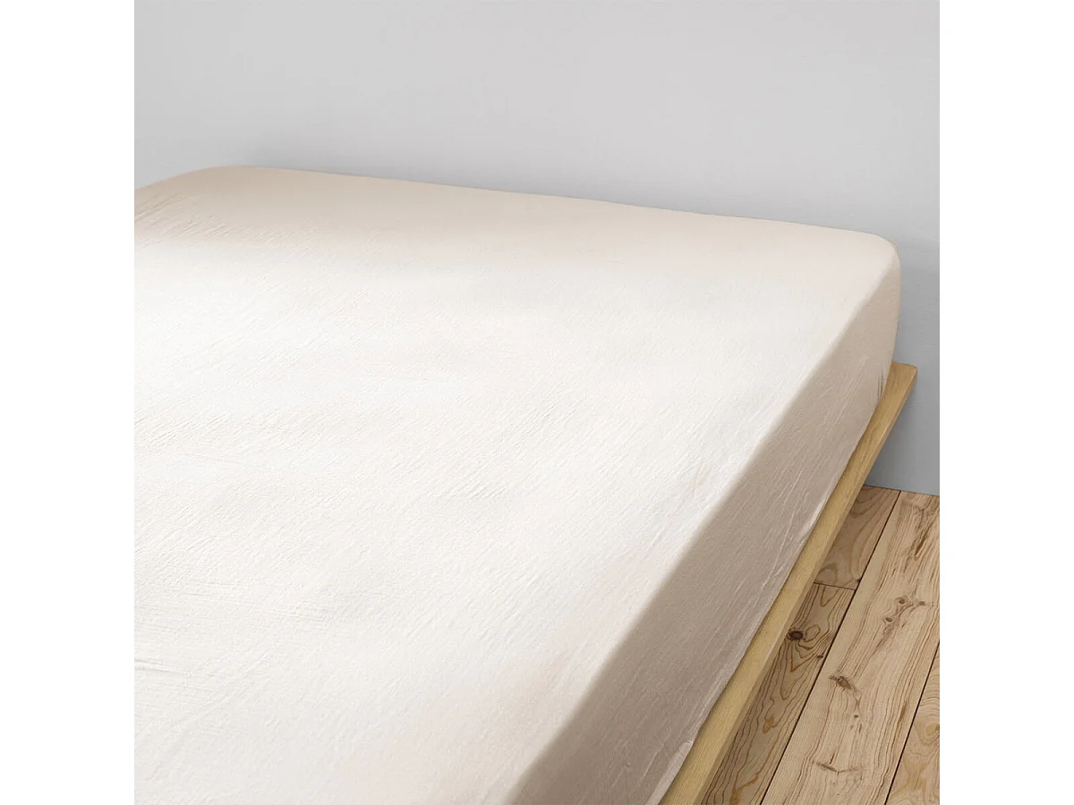 OUREA - Drap Housse 90x190cm Gaze de Coton Pampa