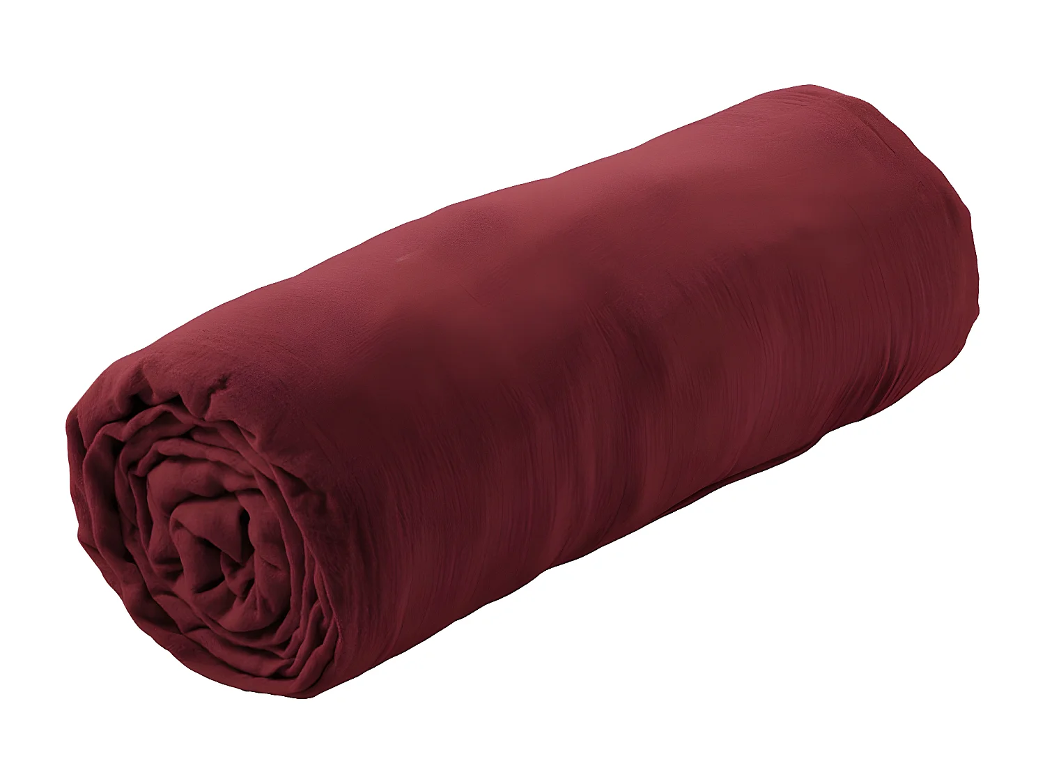 OUREA - Drap Housse 180x200cm Gaze de Coton Lie de Vin