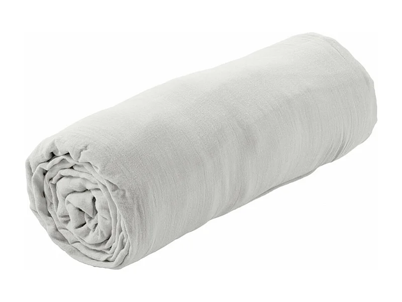OUREA - Drap Housse 180x200cm Gaze de Coton Nuage