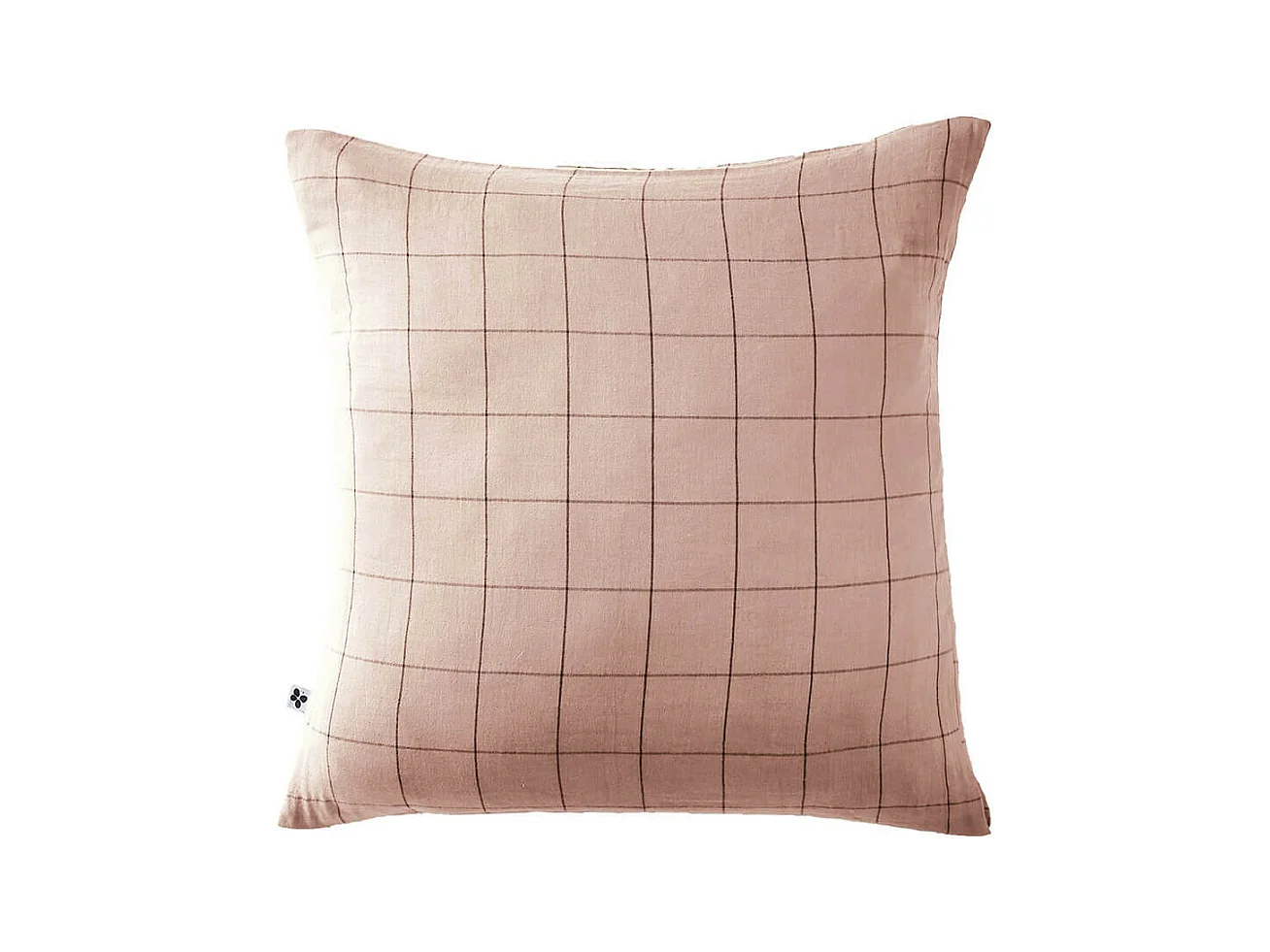 OUREA MOTIF - Taie d'Oreiller 60x60cm Gaze de Coton Guimauve à Grands Carreaux