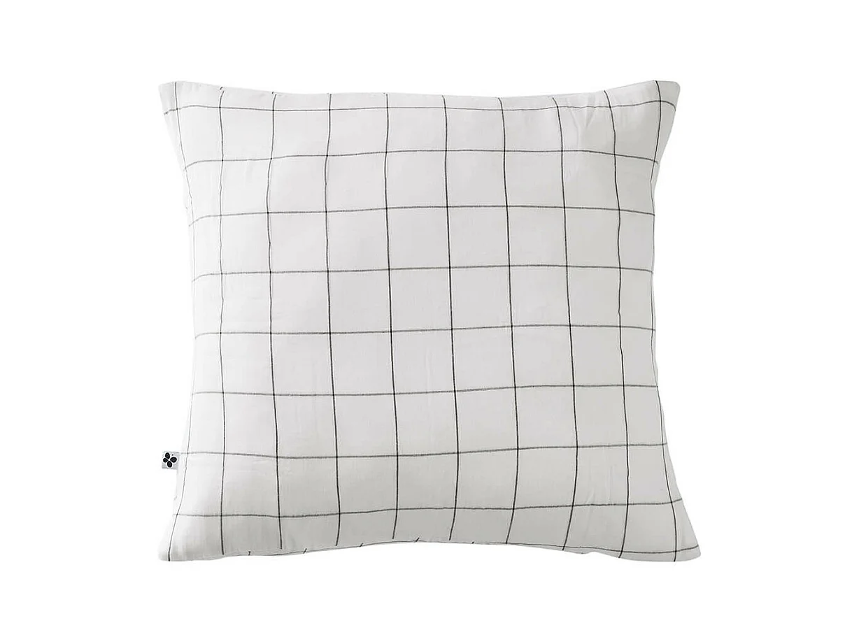 OUREA MOTIF - Taie d'Oreiller 60x60cm Gaze de Coton Chantilly à Grands Carreaux