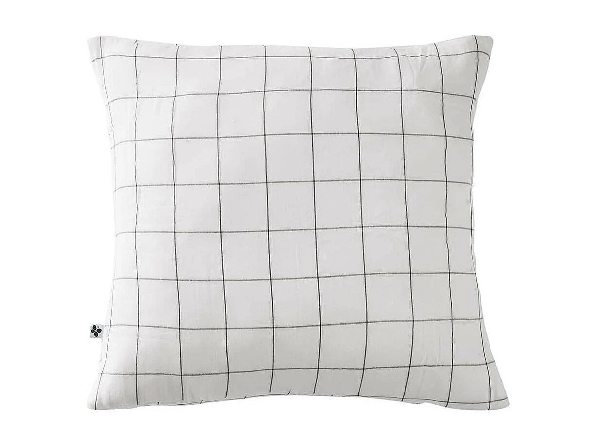 OUREA MOTIF - Taie d'Oreiller 60x60cm Gaze de Coton Chantilly à Grands Carreaux