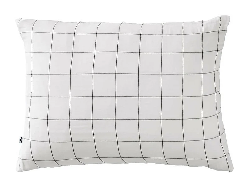 OUREA MOTIF - Taie d'Oreiller 50x70cm Gaze de Coton Chantilly à Grands Carreaux