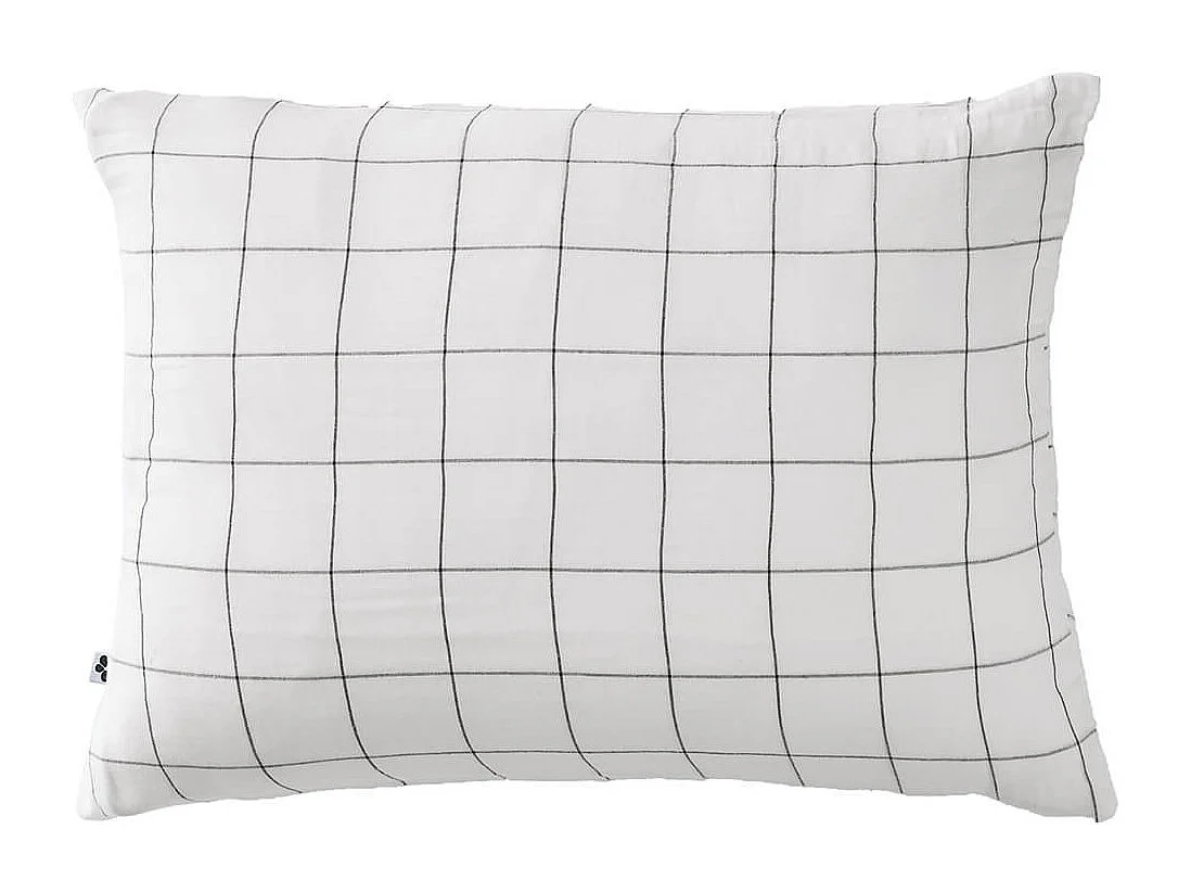 OUREA MOTIF - Taie d'Oreiller 50x70cm Gaze de Coton Chantilly à Grands Carreaux