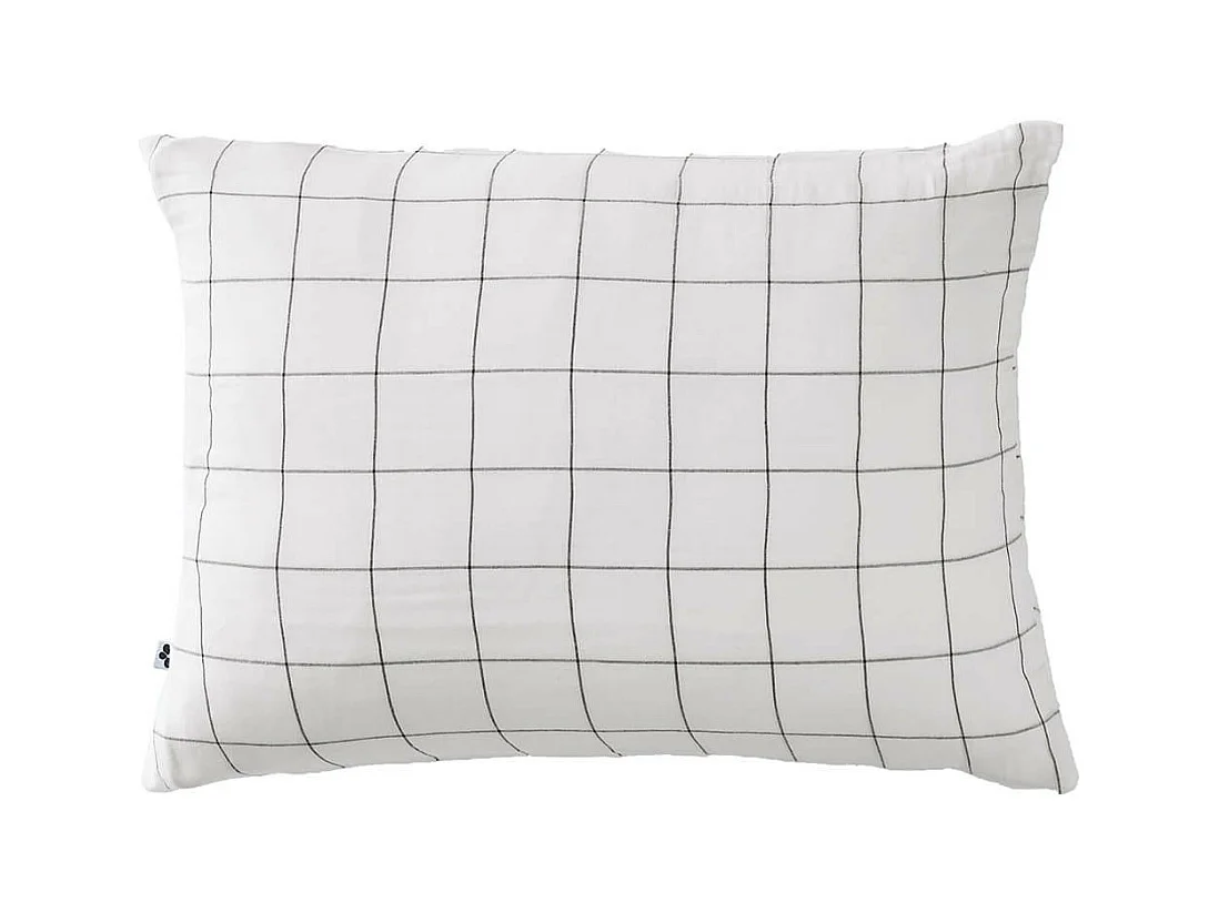 OUREA MOTIF - Taie d'Oreiller 50x70cm Gaze de Coton Chantilly à Grands Carreaux