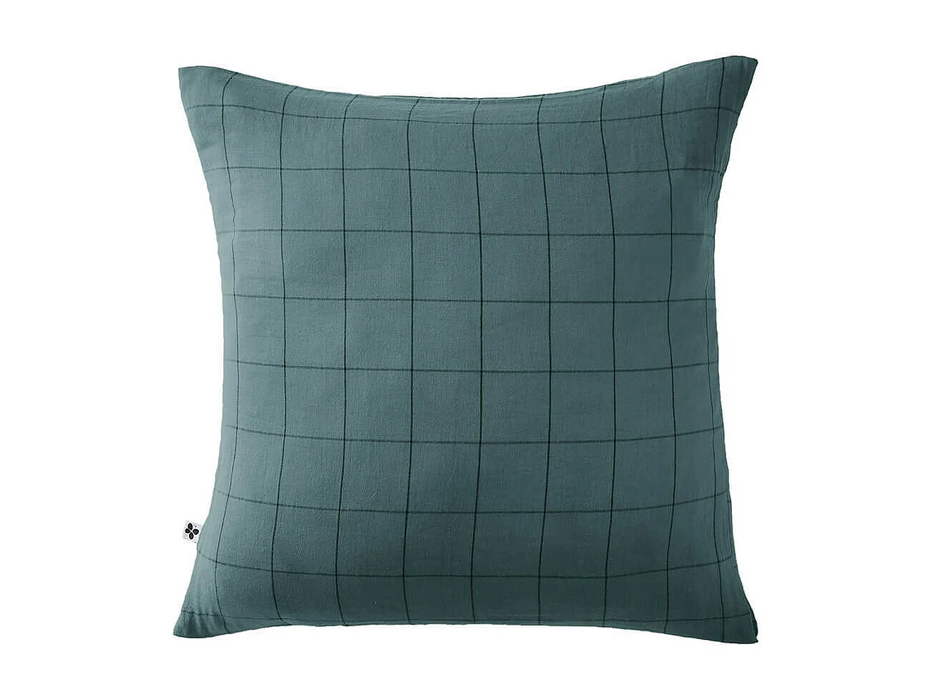 OUREA MOTIF - Taie d'Oreiller 60x60cm Gaze de Coton Canard à Grands Carreaux