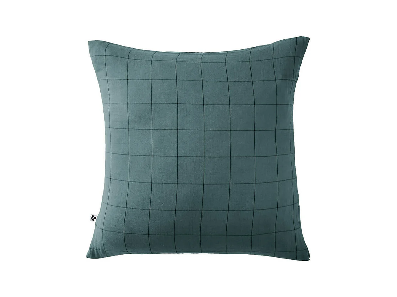 OUREA MOTIF - Taie d'Oreiller 60x60cm Gaze de Coton Canard à Grands Carreaux
