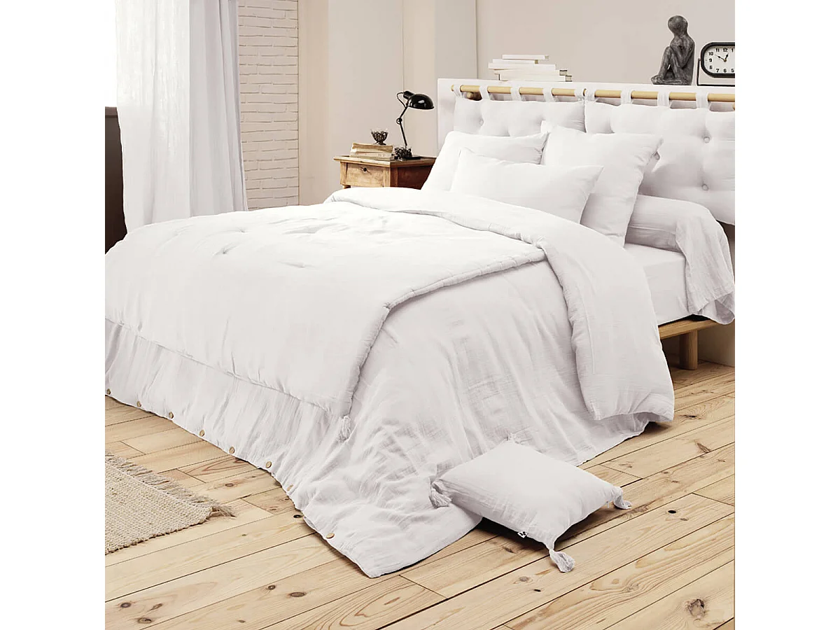 OUREA - Taie de Traversin 43x185cm Gaze de Coton Chantilly