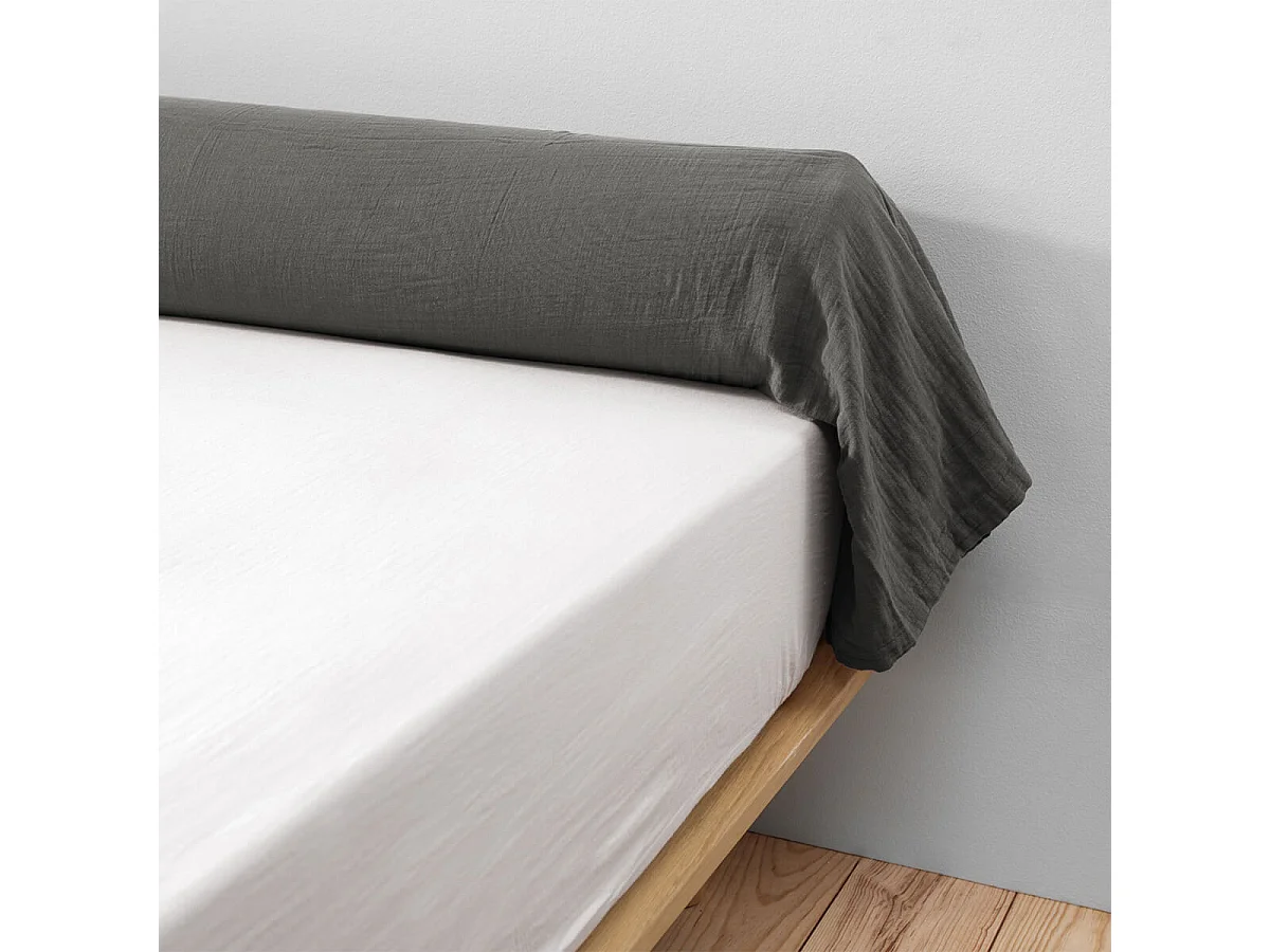 OUREA - Taie de Traversin 43x185cm Gaze de Coton Granit