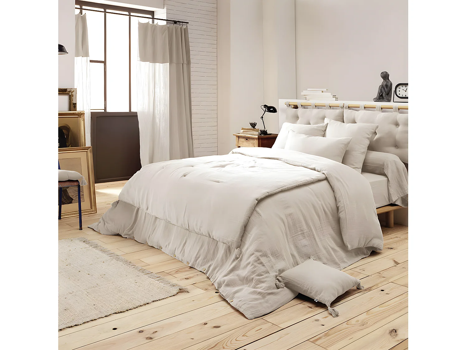 OUREA - Taie de Traversin 43x185cm Gaze de Coton Pampa