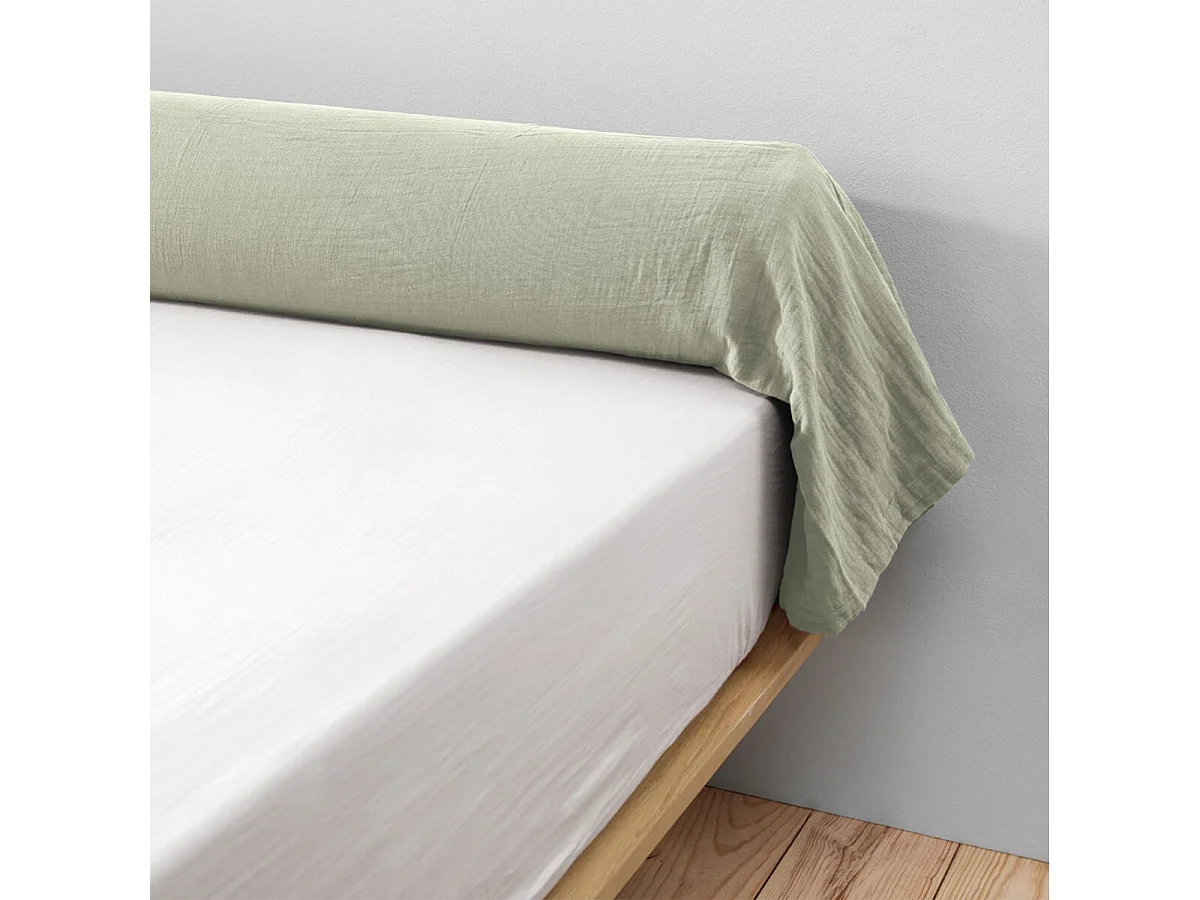OUREA - Taie de Traversin 43x185cm Gaze de Coton Vert d'Eau