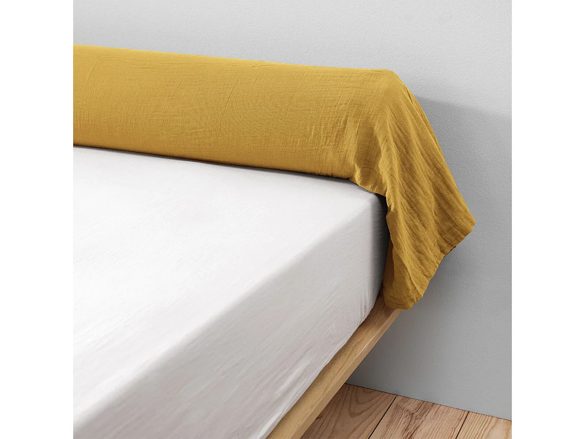 OUREA - Taie de Traversin 43x185cm Gaze de Coton Safran