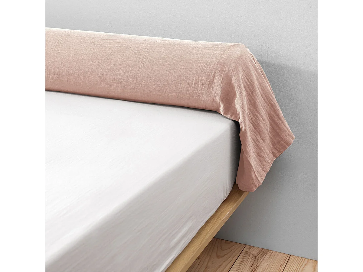 OUREA - Taie de Traversin 43x185cm Gaze de Coton Guimauve