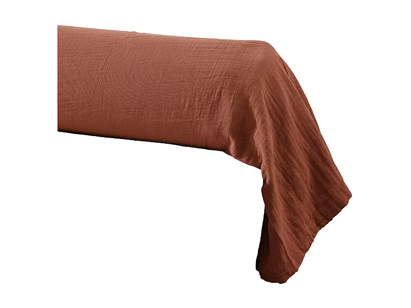 OUREA - Taie de Traversin 43x185cm Gaze de Coton Terracotta