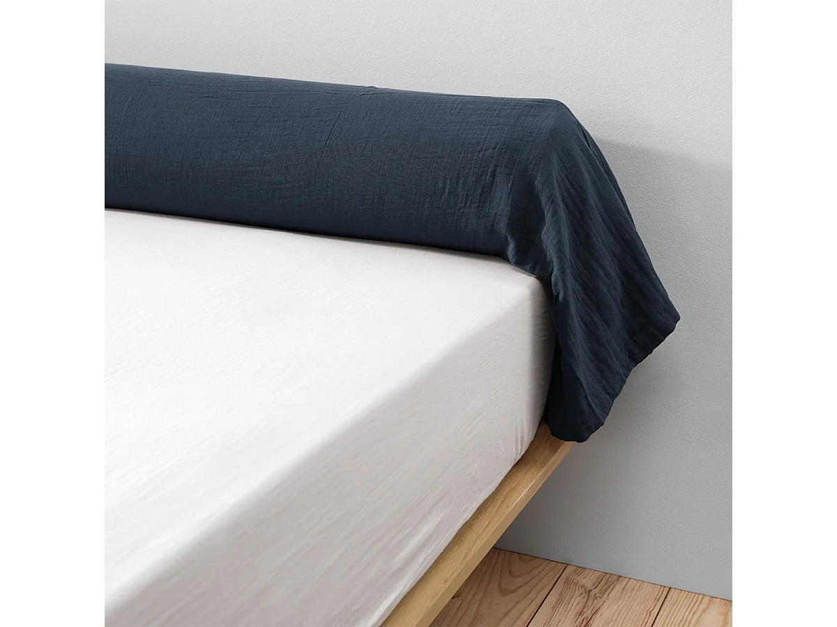 OUREA - Taie de Traversin 43x185cm Gaze de Coton Minuit