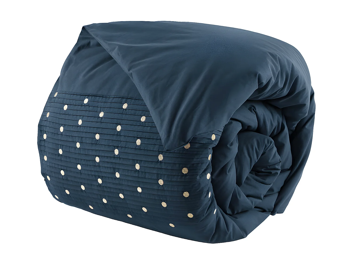 POLLY - Housse de Couette 260x240cm Coton Coloris Mûre