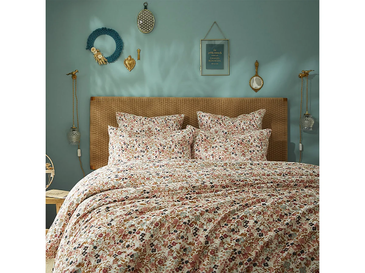 ISIS - Housse de Couette 200x200cm Gaze de Coton Motif Liberty