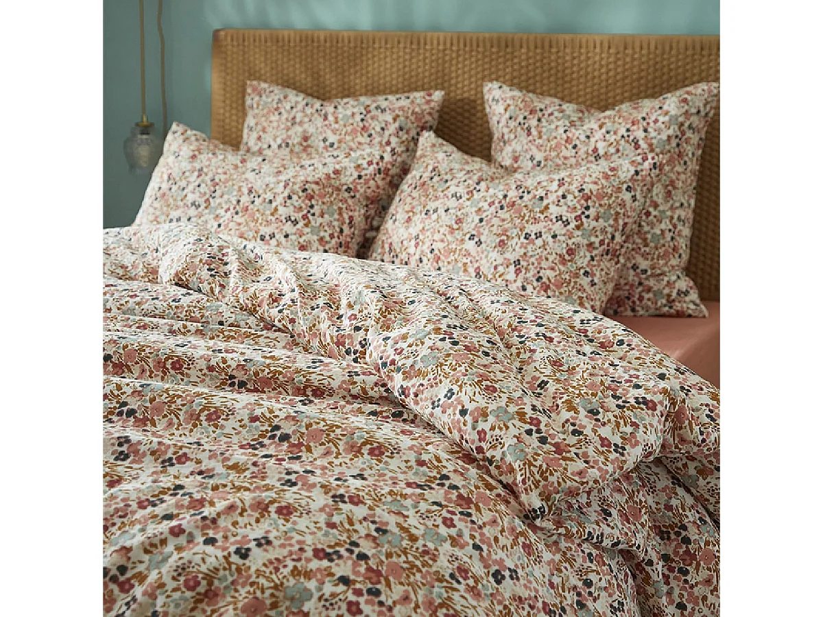 ISIS - Housse de Couette 200x200cm Gaze de Coton Motif Liberty