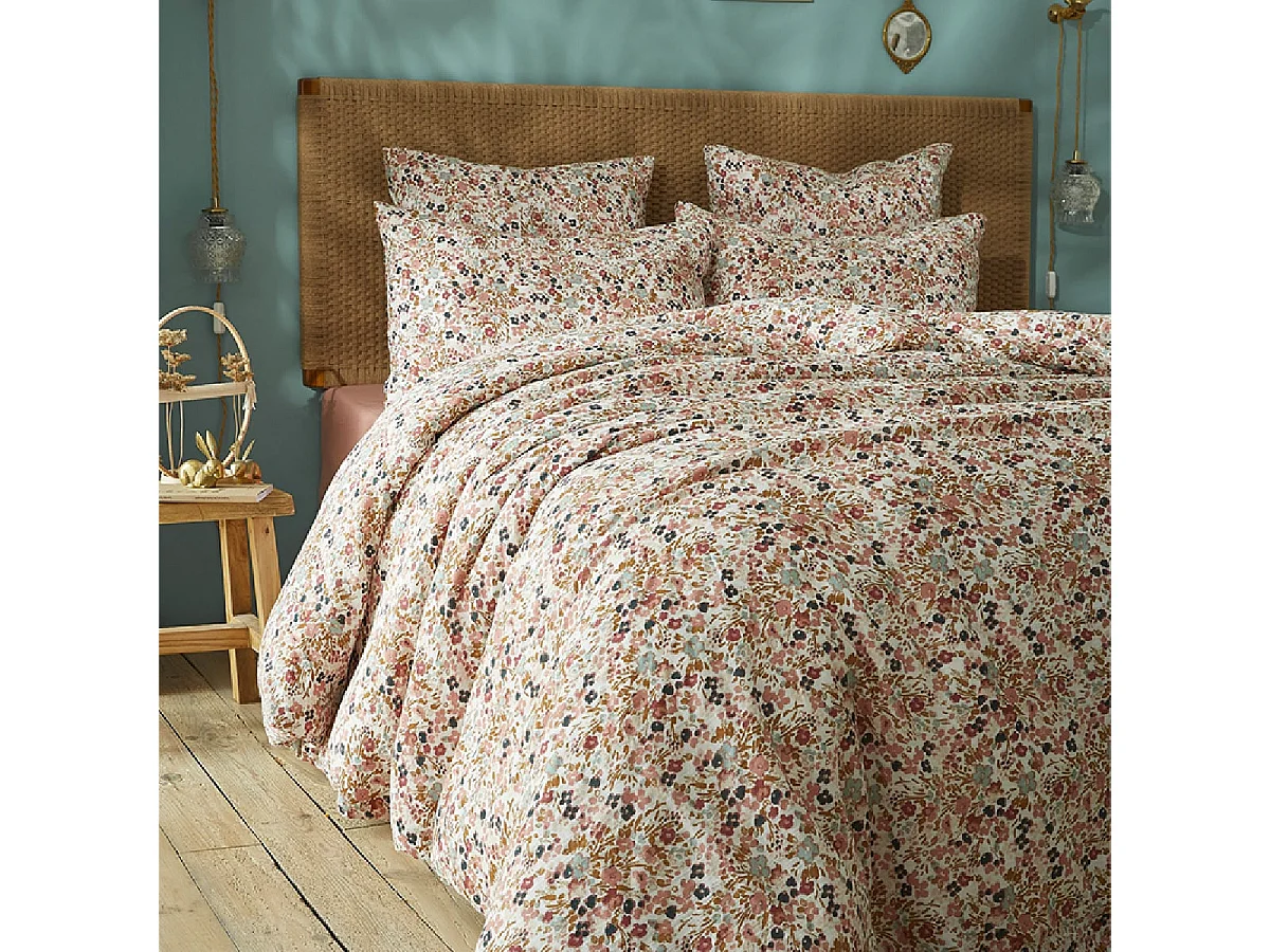 ISIS - Housse de Couette 200x200cm Gaze de Coton Motif Liberty