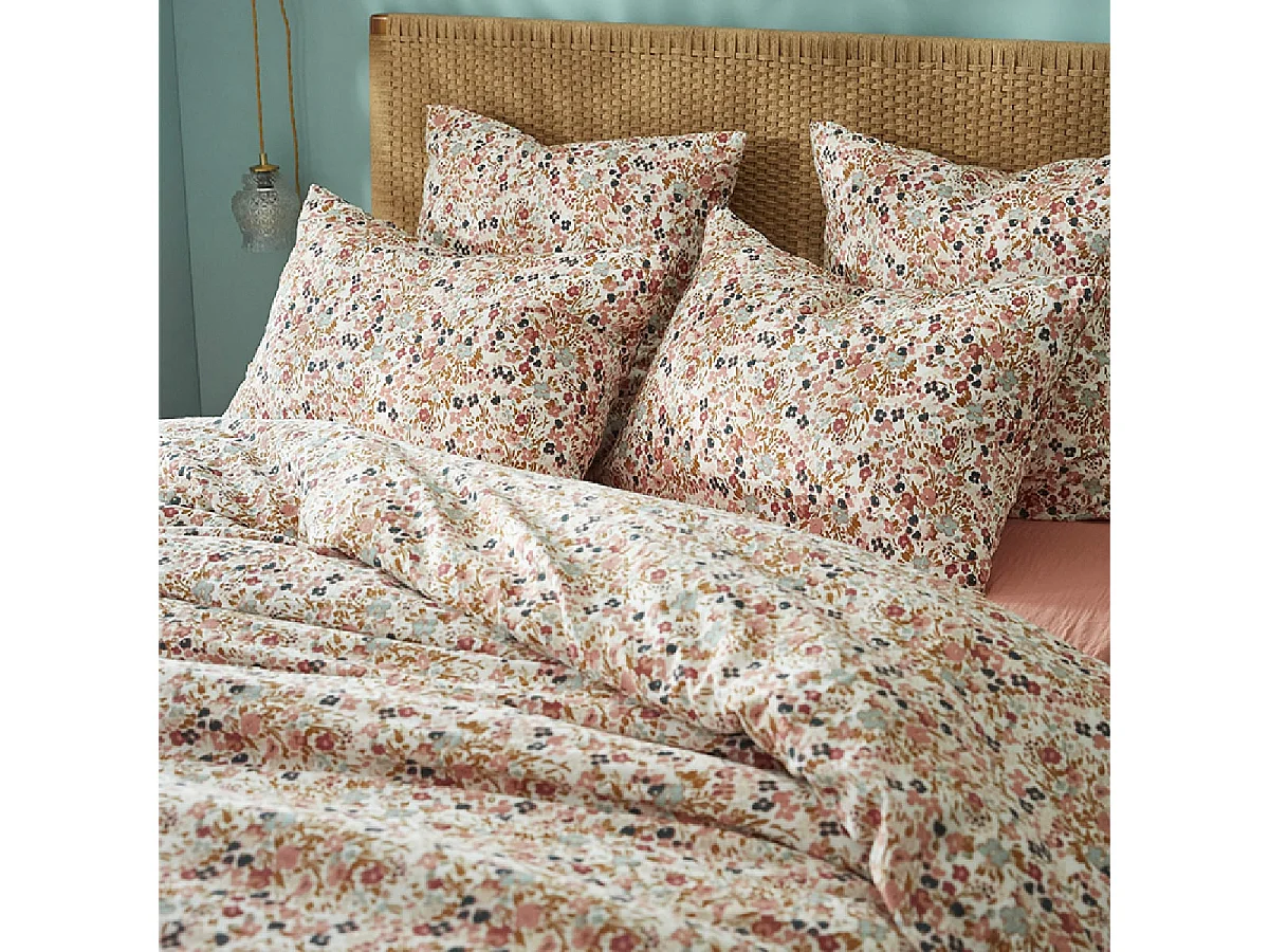 ISIS - Housse de Couette 260x240cm Gaze de Coton Motif Liberty