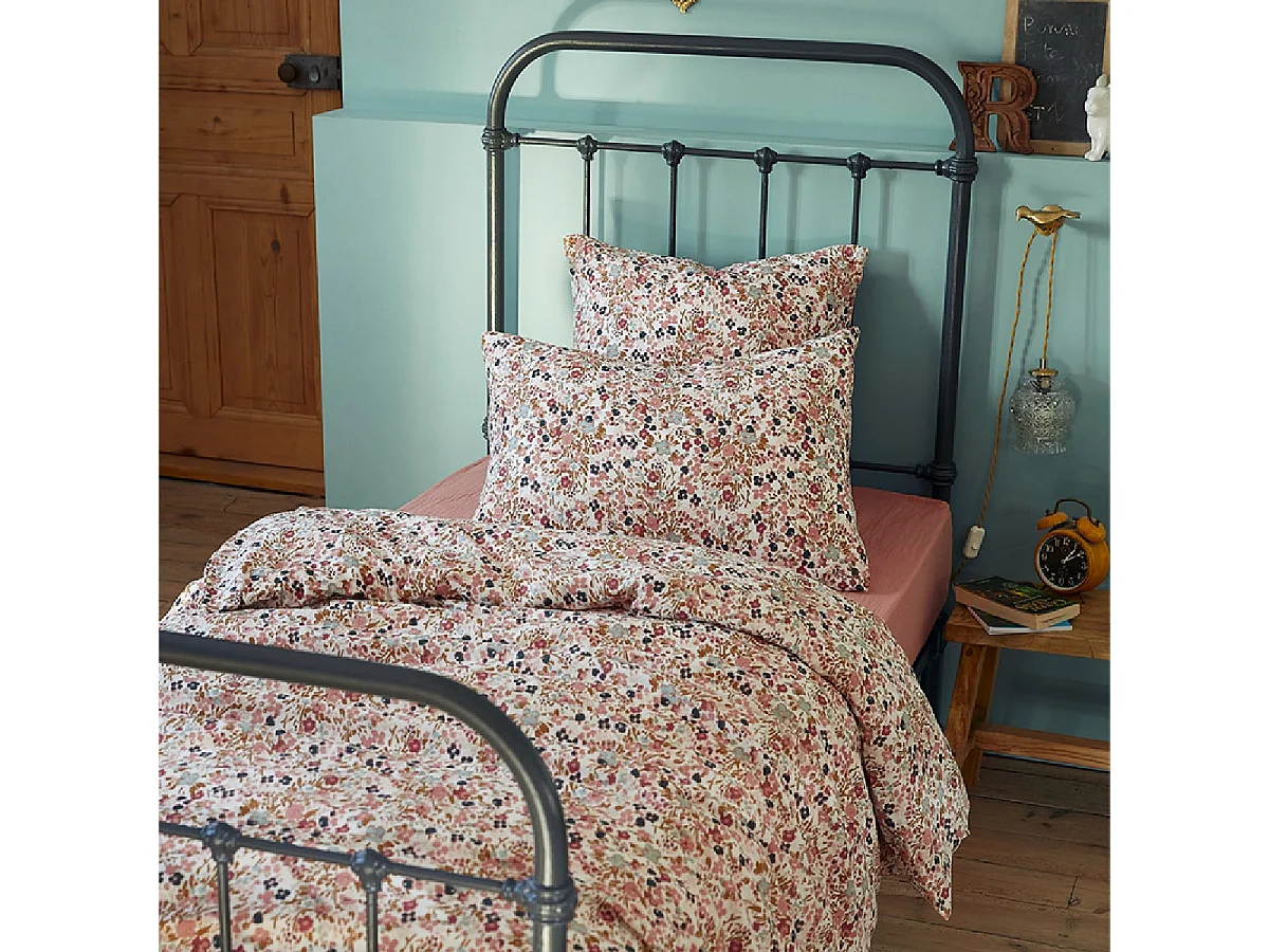 ISIS - Housse de Couette 140x200cm Gaze de Coton Motif Liberty