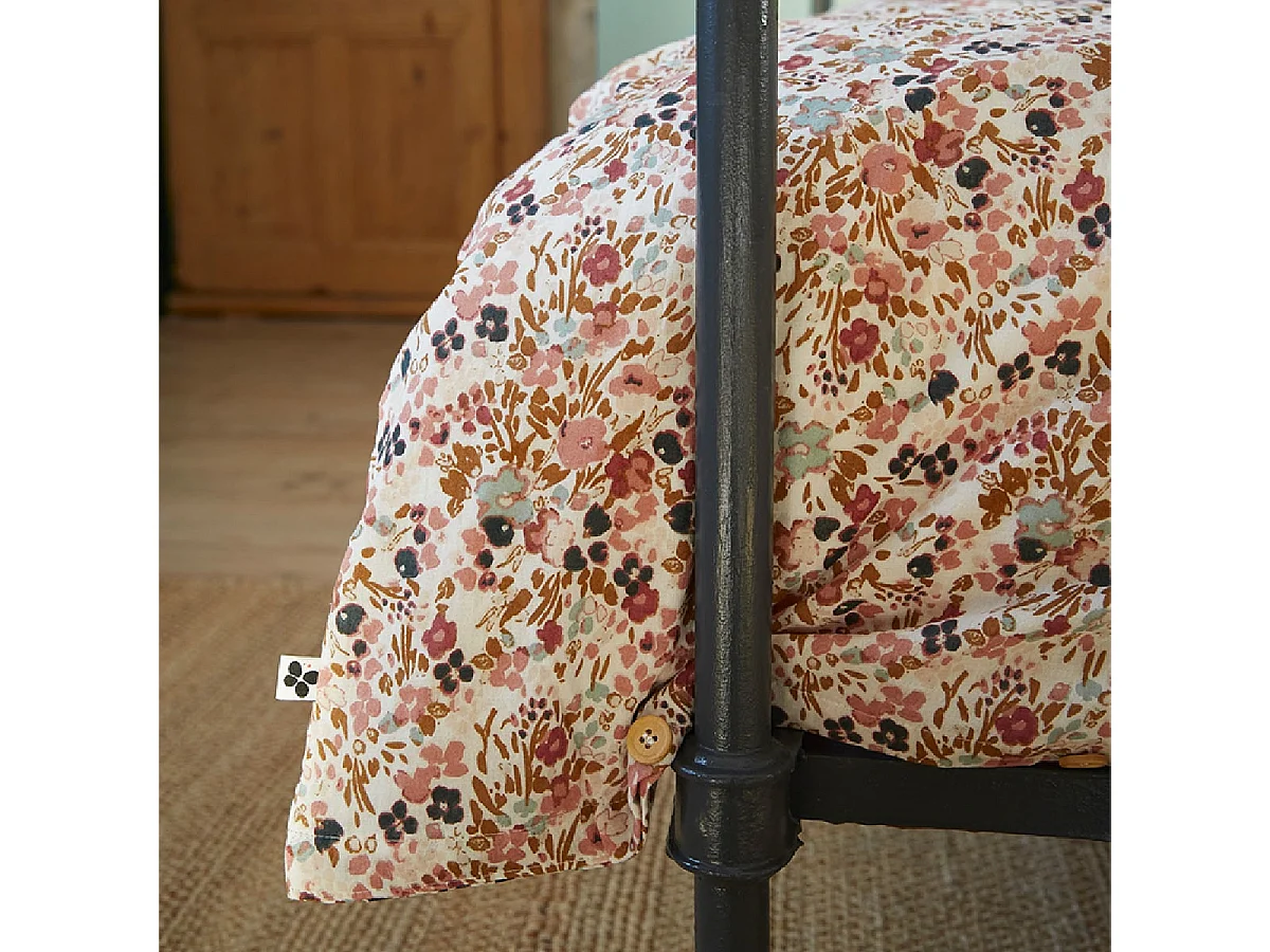 ISIS - Housse de Couette 140x200cm Gaze de Coton Motif Liberty