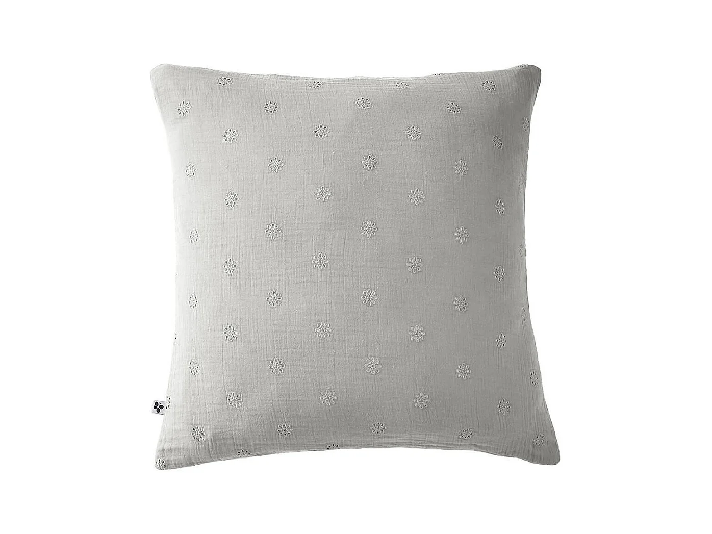 OUREA MOTIF - Taie d'Oreiller 60x60cm Gaze de Coton Nuage à Fleurs Ajourées