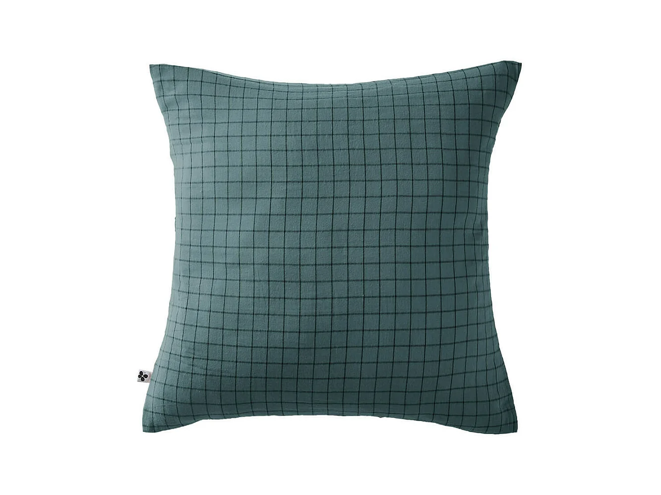 OUREA MOTIF - Taie d'Oreiller 60x60cm Gaze de Coton Canard à Petits Carreaux
