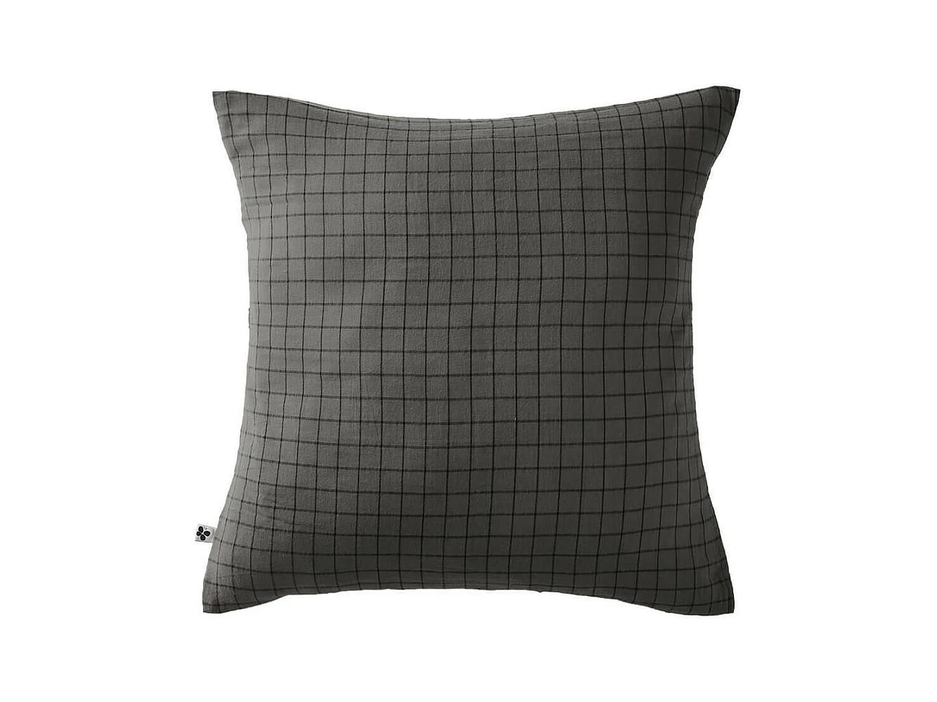 OUREA MOTIF - Taie d'Oreiller 60x60cm Gaze de Coton Granit à Petits Carreaux