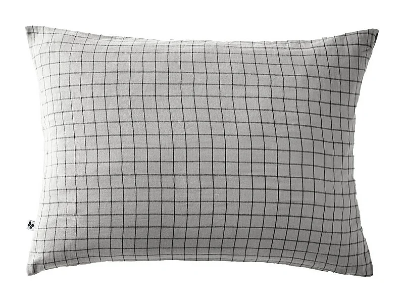 OUREA MOTIF - Taie d'Oreiller 50x70cm Gaze de Coton Nuage à Petits Carreaux