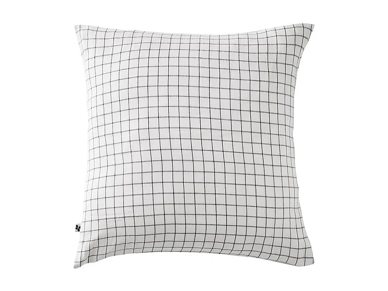 OUREA MOTIF - Taie d'Oreiller 60x60cm Gaze de Coton Chantilly à Petits Carreaux