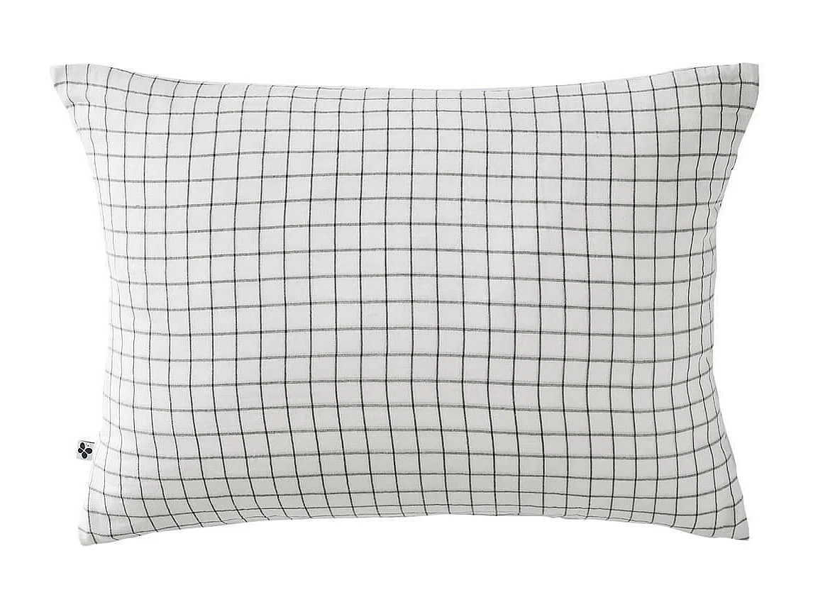 OUREA MOTIF - Taie d'Oreiller 50x70cm Gaze de Coton Chantilly à Petits Carreaux