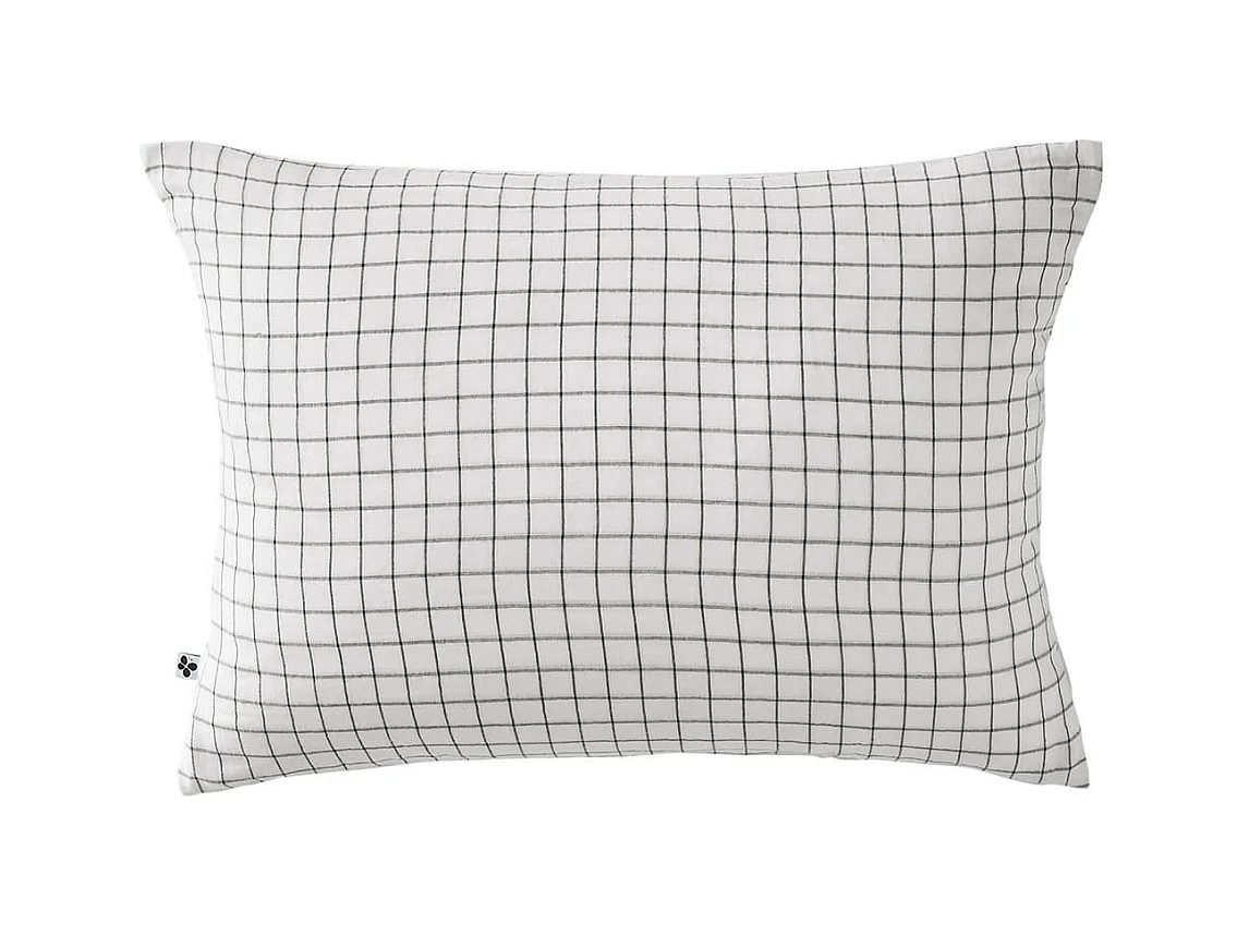 OUREA MOTIF - Taie d'Oreiller 50x70cm Gaze de Coton Chantilly à Petits Carreaux