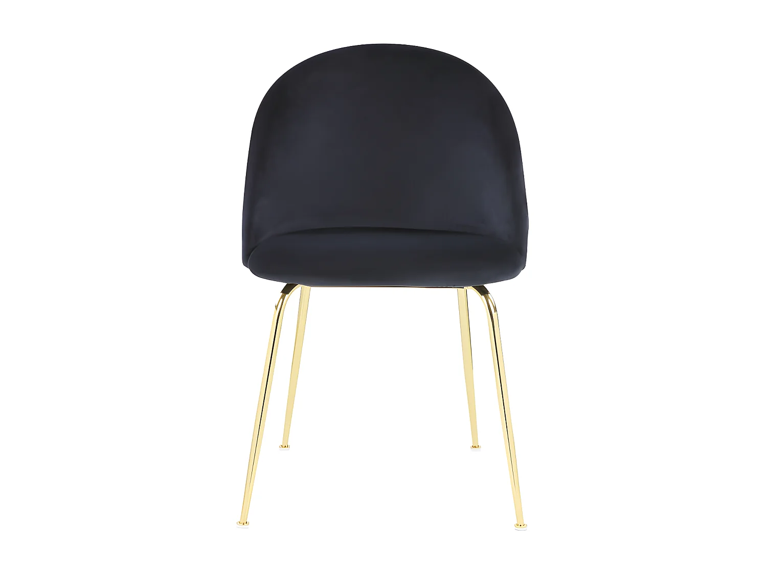 Conjunto de 2 cadeiras MELBOURNE - Veludo e metal dourado - Preto