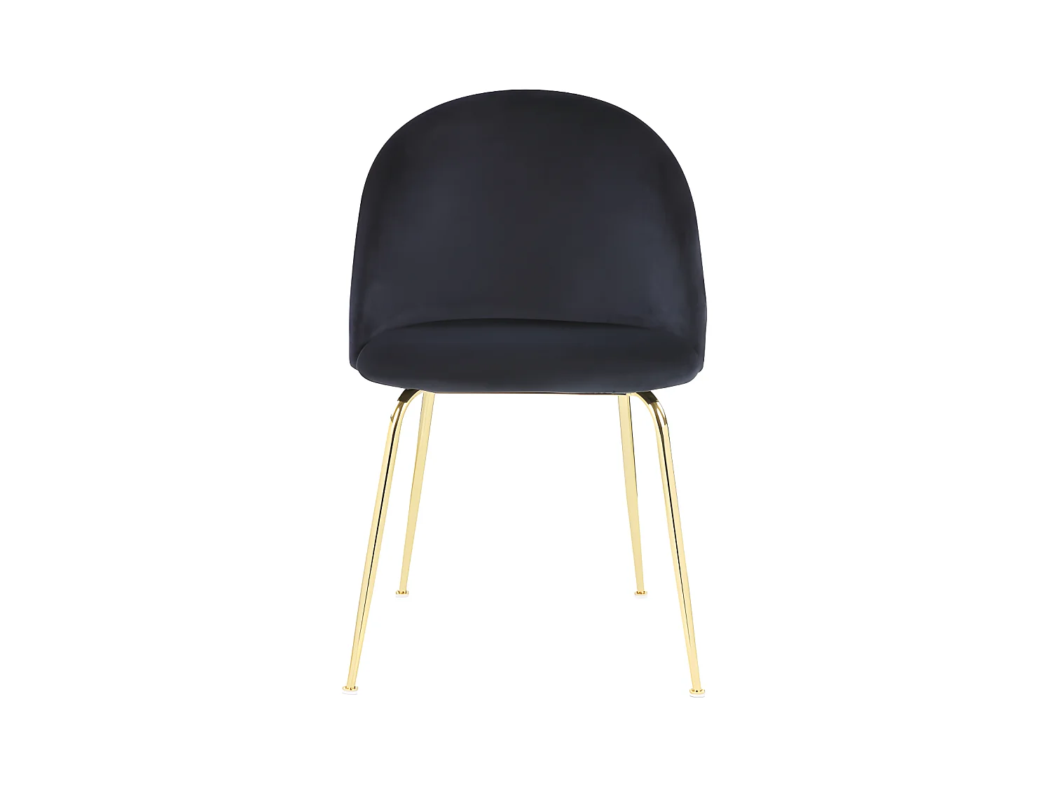 Stuhl 2er-Set - Samt & Goldfarbenes Metall - Schwarz - MELBOURNE