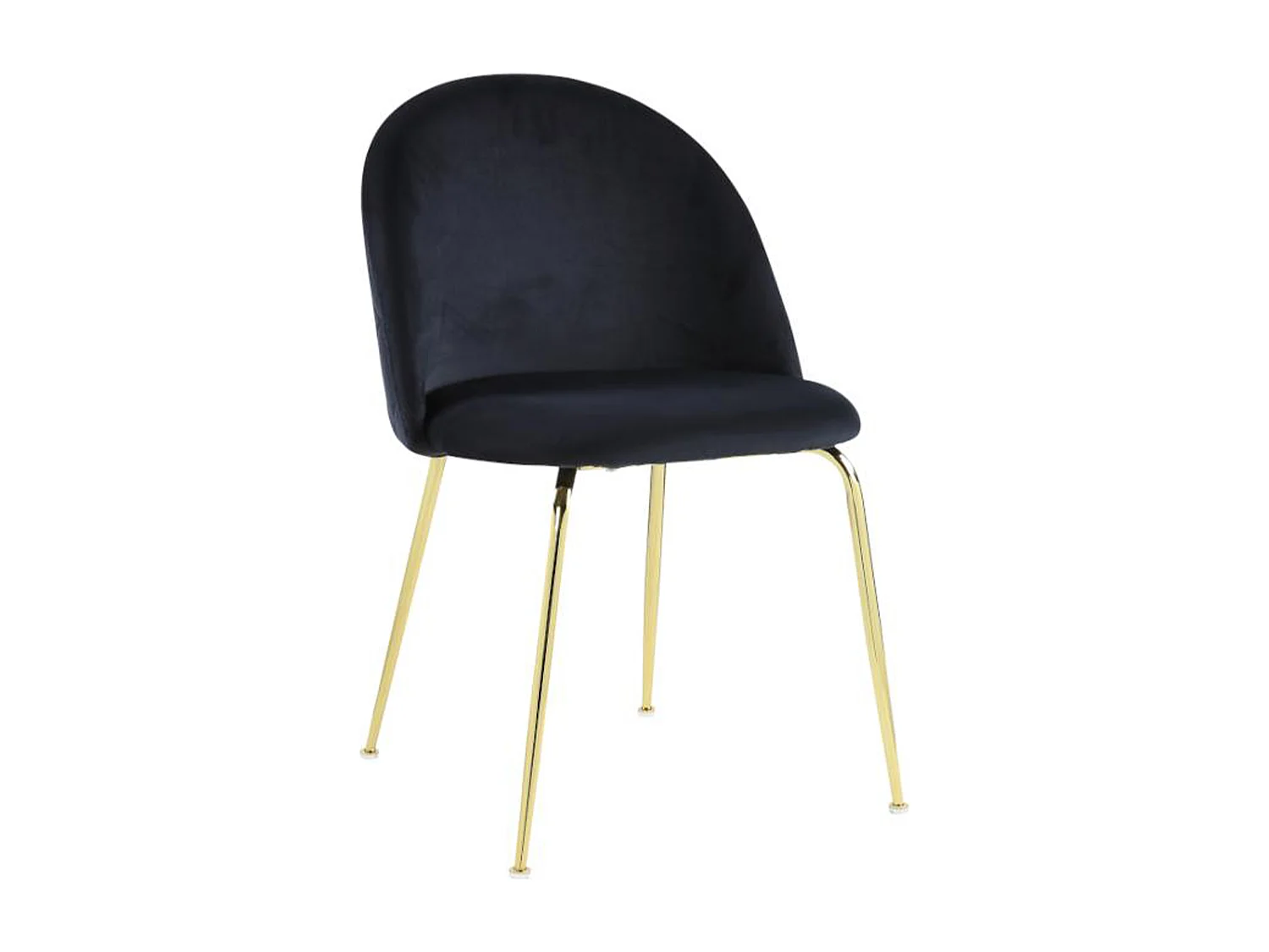 Set van 2 stoelen MELBOURNE - Fluweel en goudkleurig metaal - Zwart