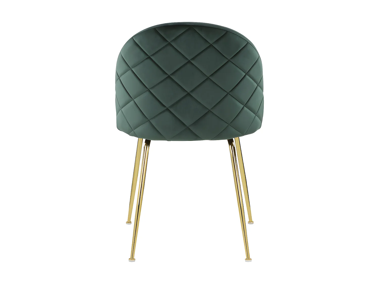 Lot de 2 chaises - Velours et acier inoxydable doré - Vert - MELBOURNE