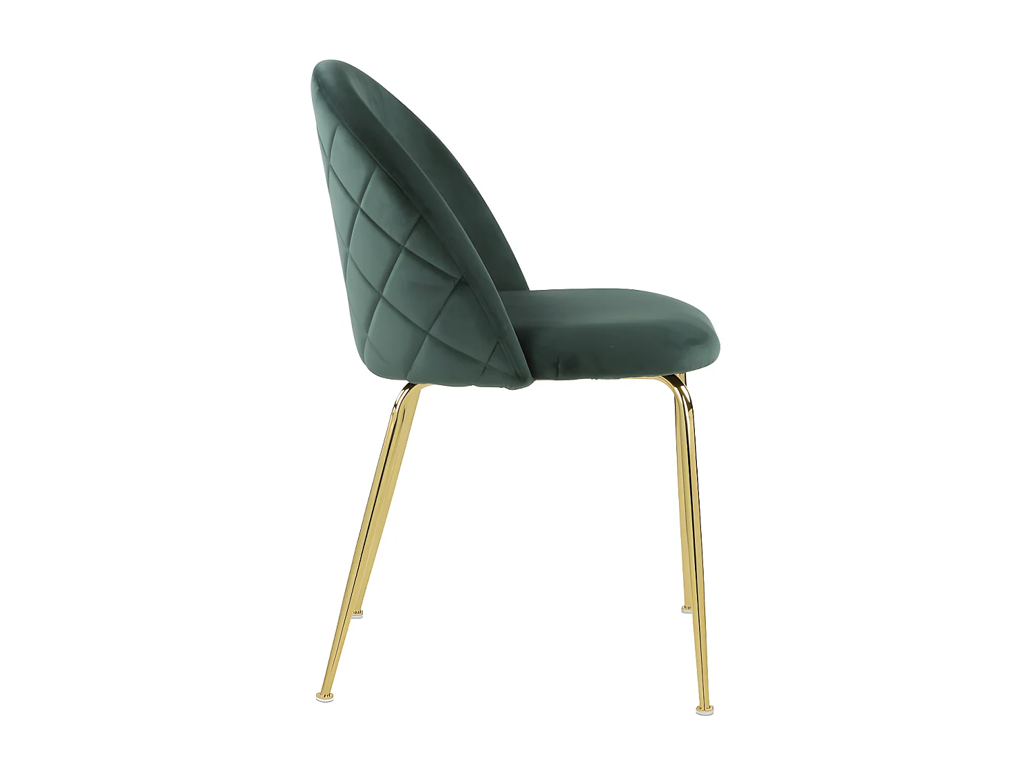 Lot de 2 chaises - Velours et acier inoxydable doré - Vert - MELBOURNE