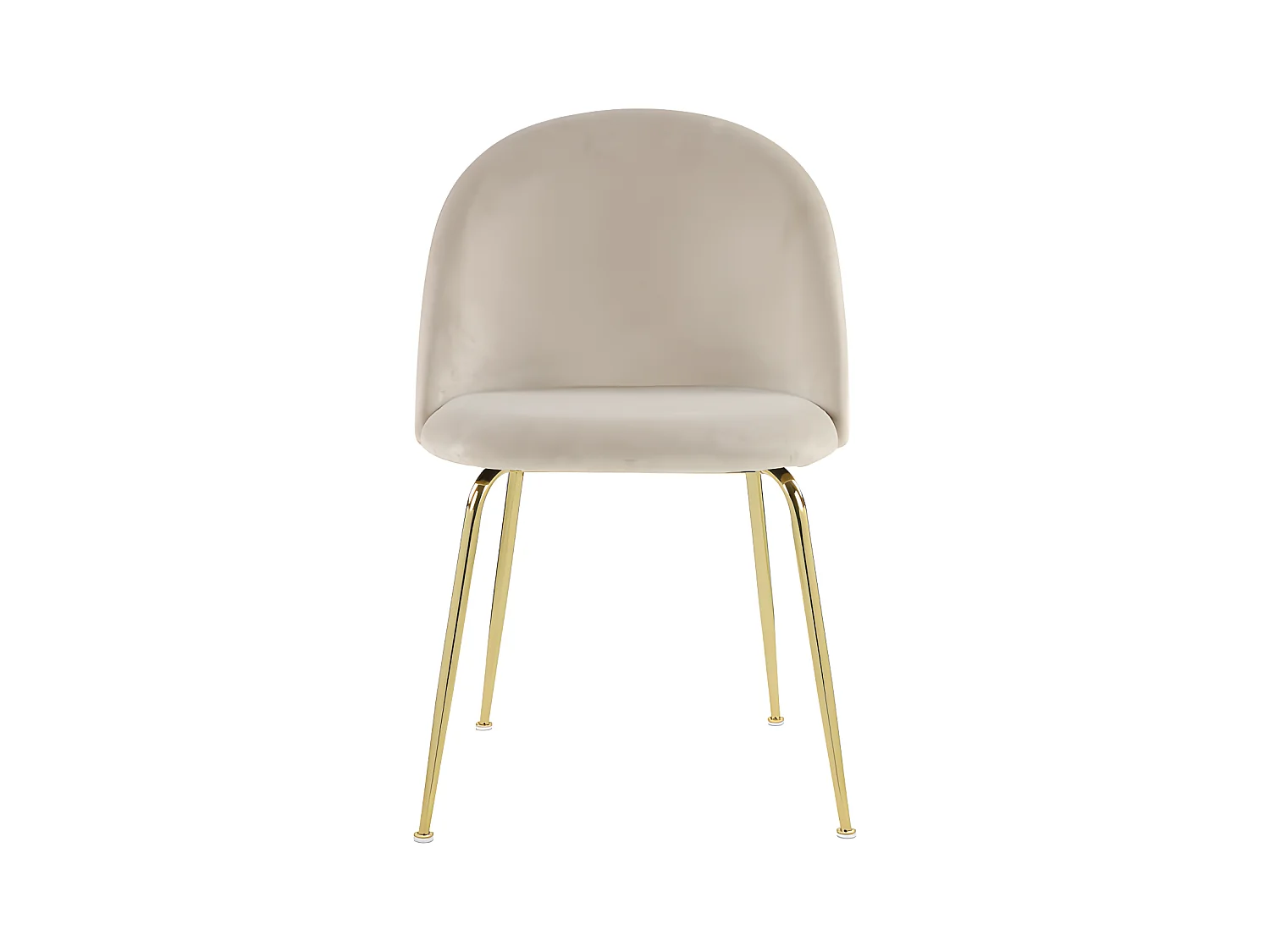 Juego de 2 sillas MELBOURNE - Terciopelo y metal dorado - Beige