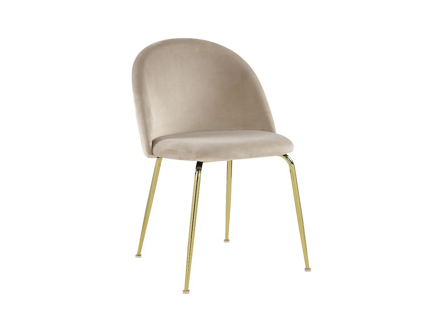 Juego de 2 sillas MELBOURNE - Terciopelo y metal dorado - Beige