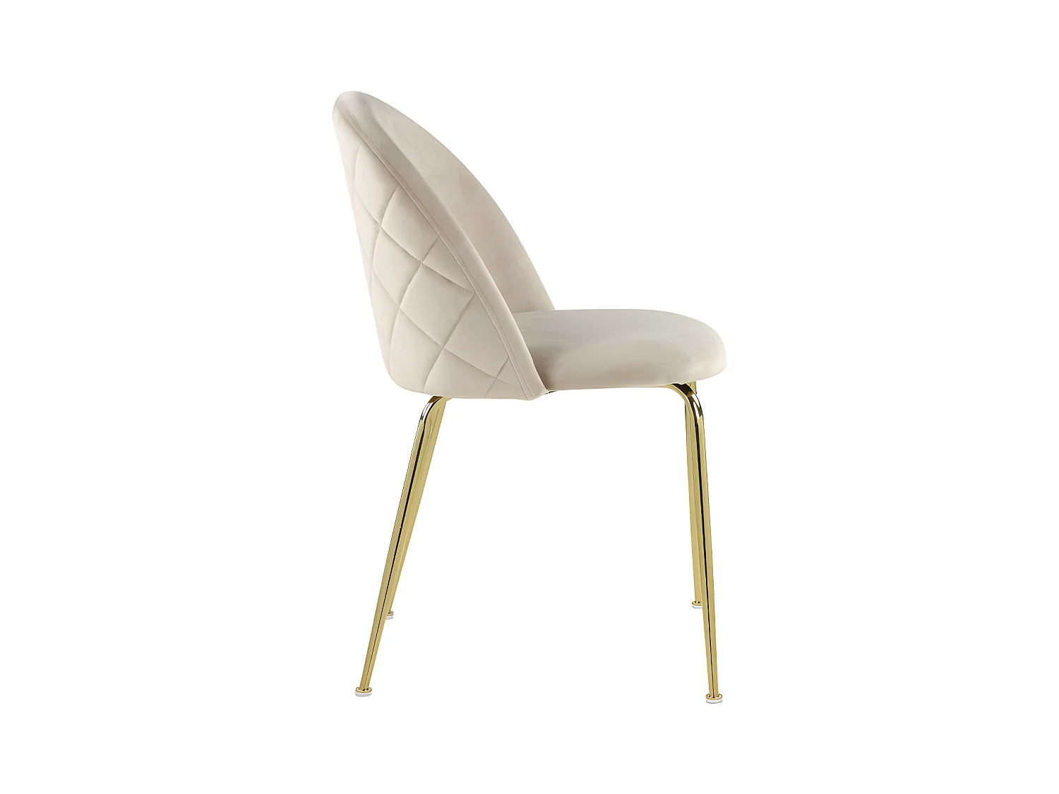 Juego de 2 sillas MELBOURNE - Terciopelo y metal dorado - Beige