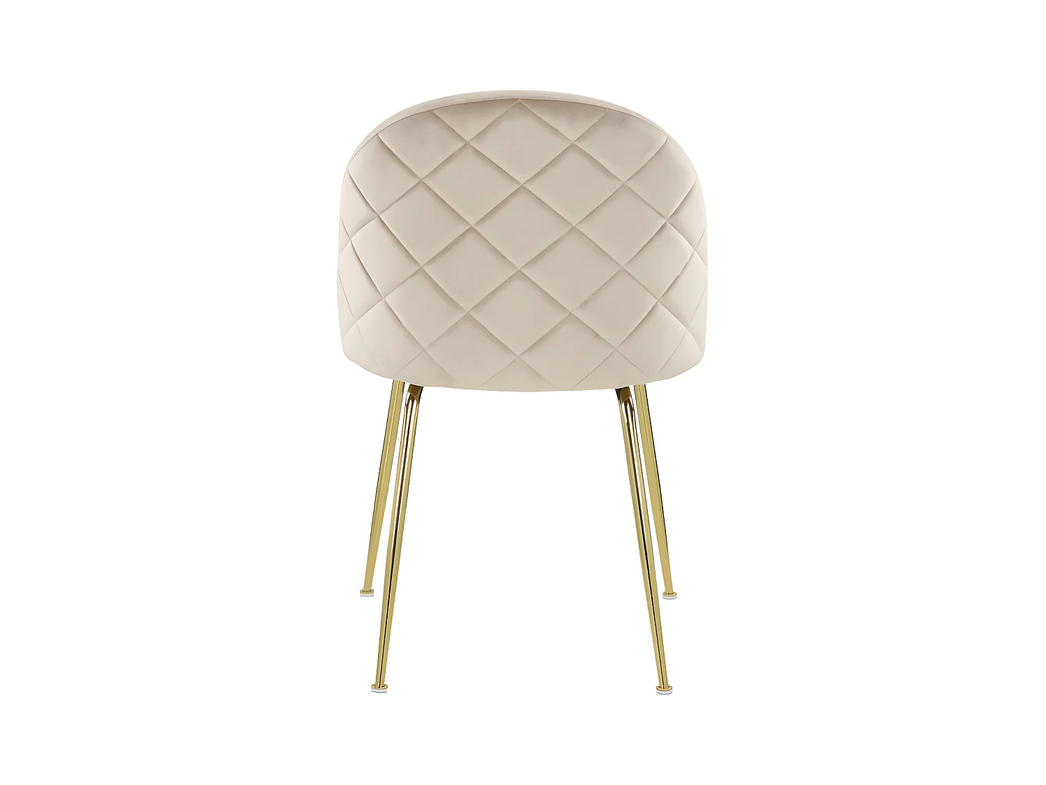 Juego de 2 sillas MELBOURNE - Terciopelo y metal dorado - Beige