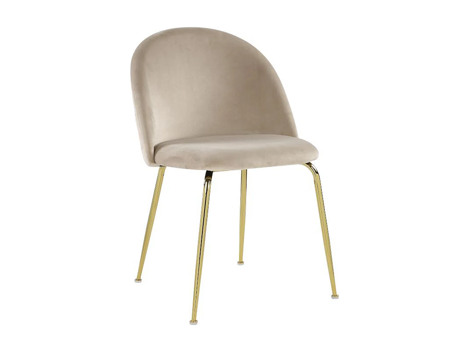 Set van 2 stoelen MELBOURNE - Fluweel en goudkleurig metaal - Beige
