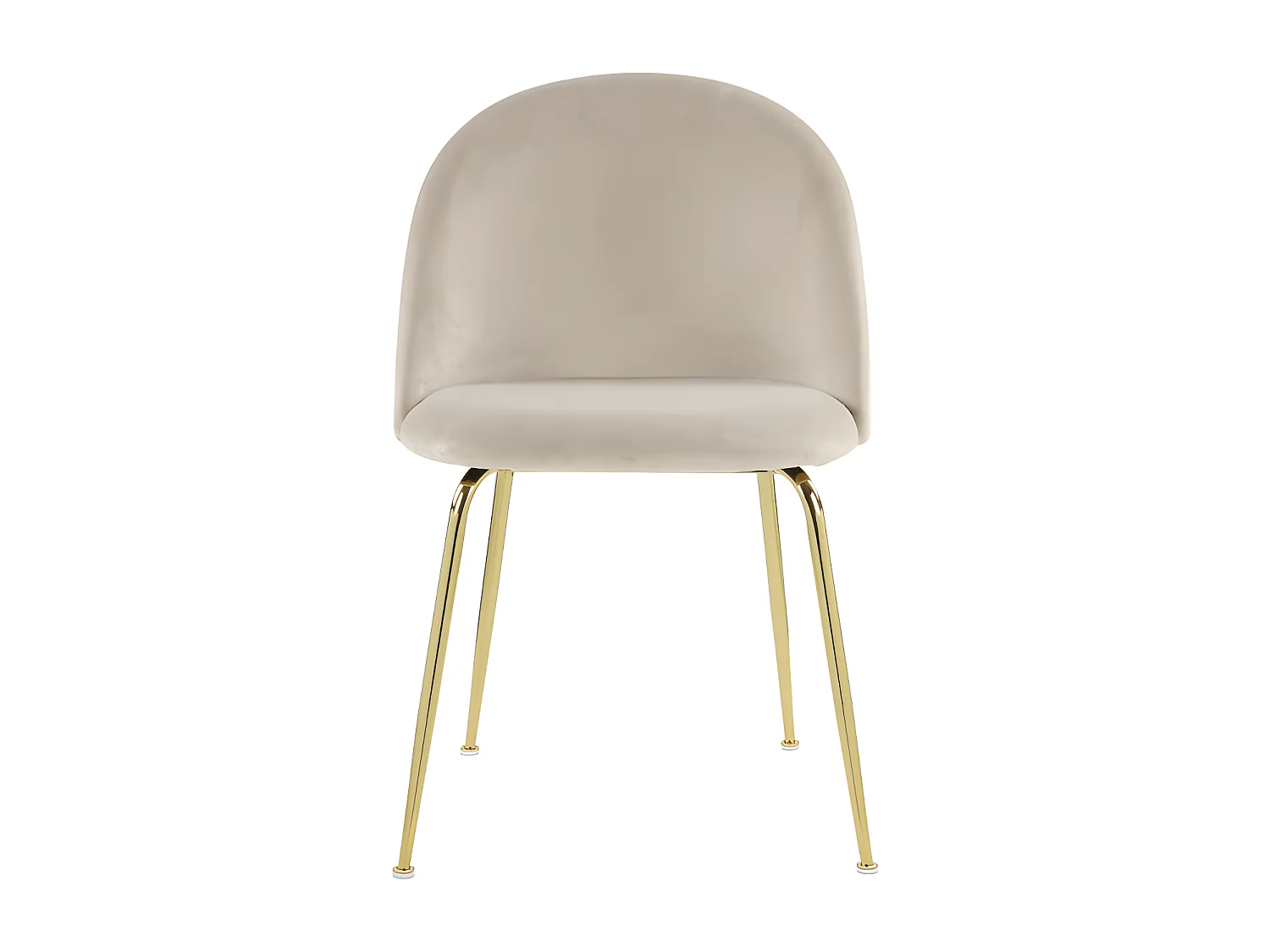 Set van 2 stoelen MELBOURNE - Fluweel en goudkleurig metaal - Beige