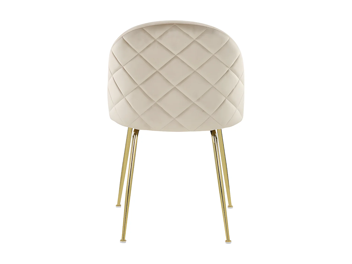 Set van 2 stoelen MELBOURNE - Fluweel en goudkleurig metaal - Beige