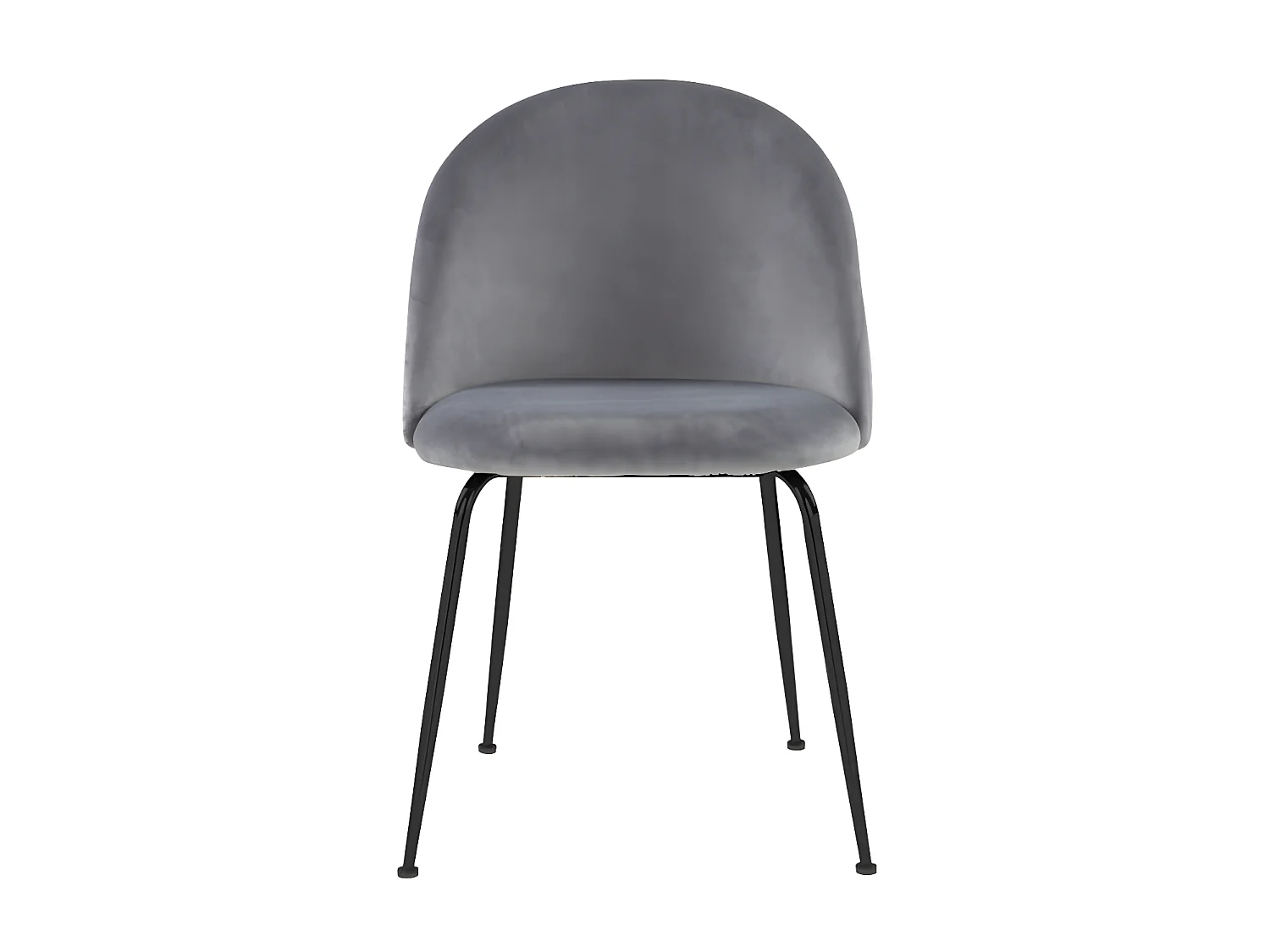 Lot de 2 chaises en velours et acier inoxydable noir - Gris - MELBOURNE
