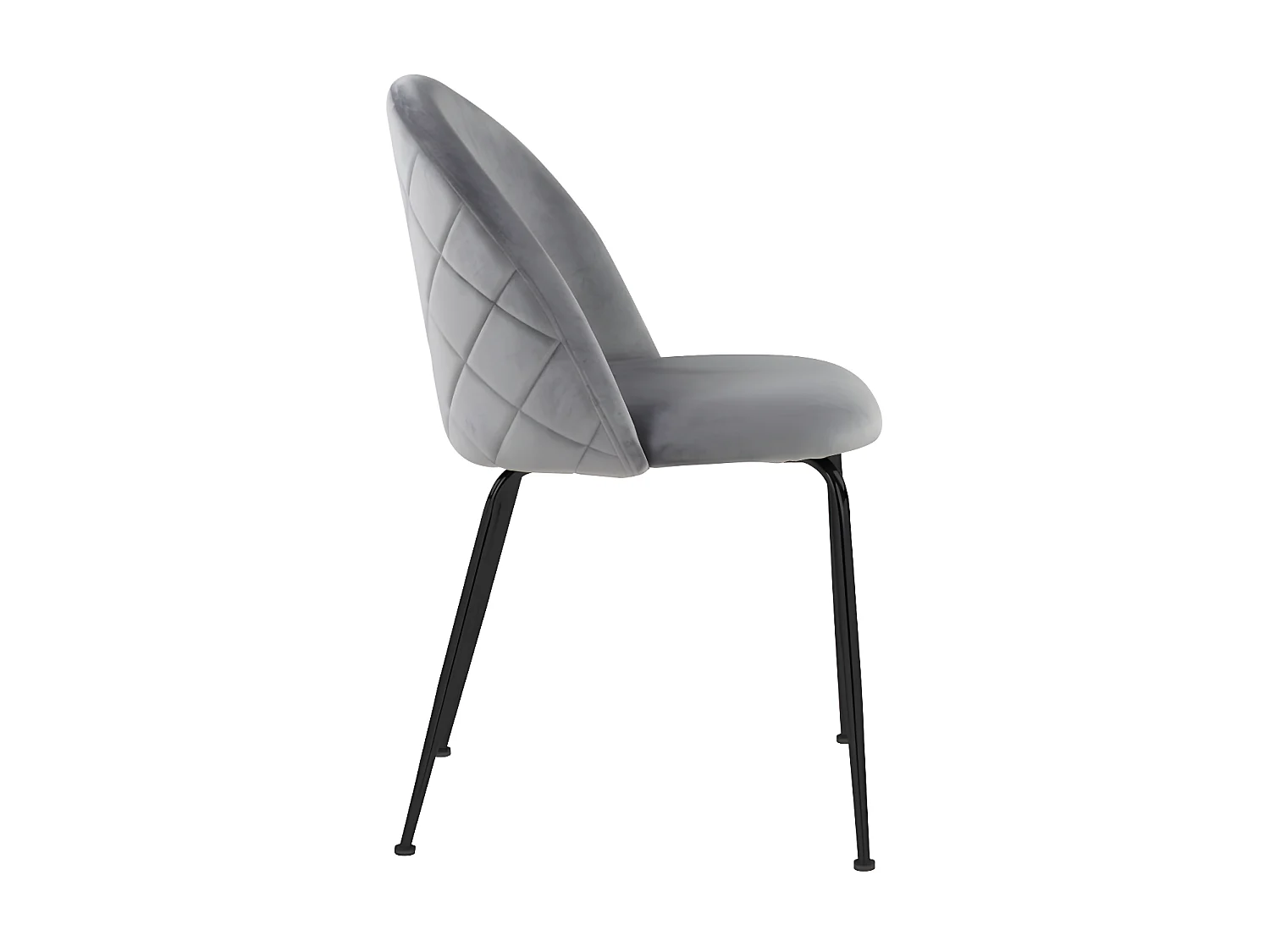 Lot de 2 chaises en velours et acier inoxydable noir - Gris - MELBOURNE