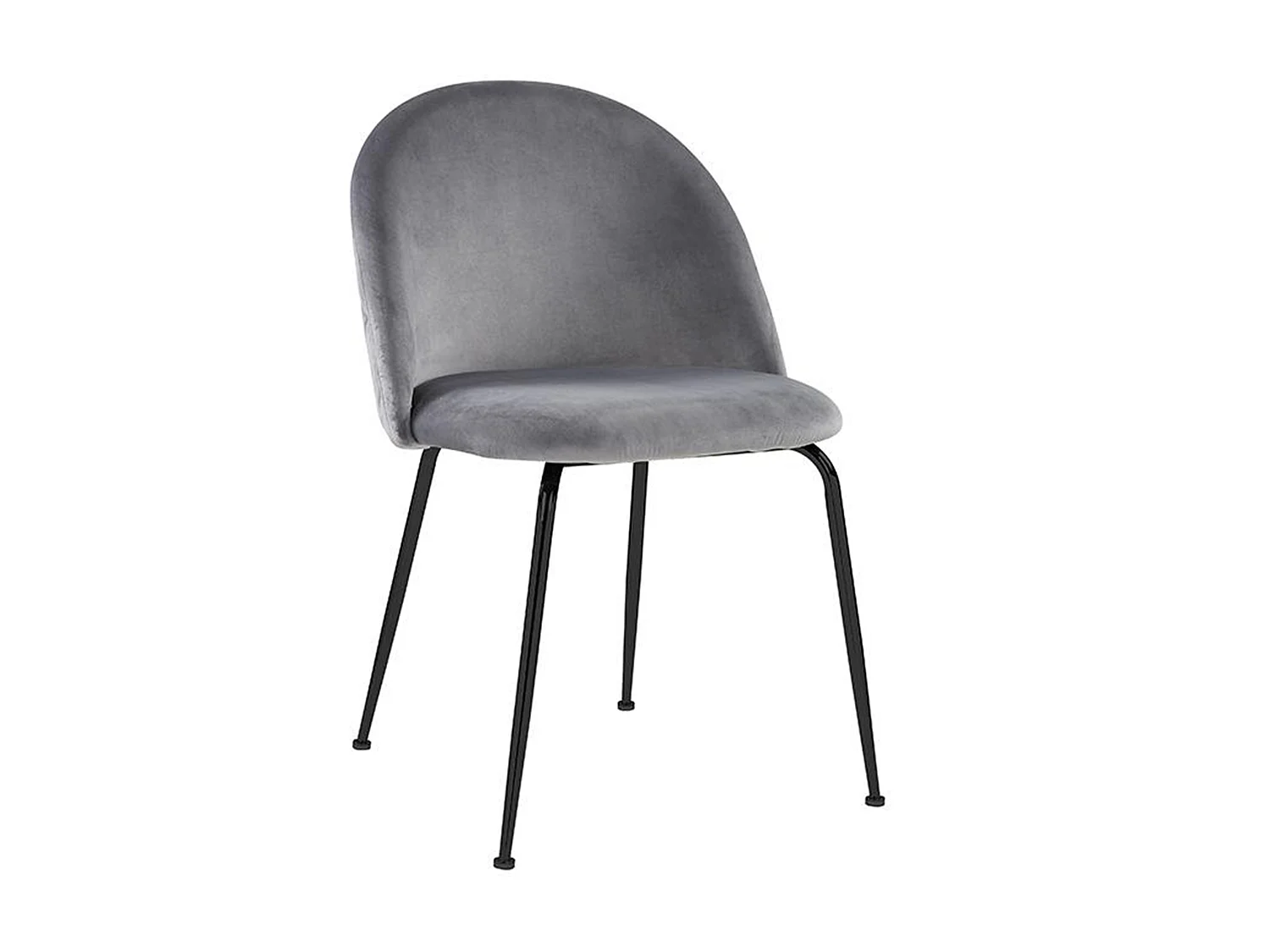 Juego de 2 sillas MELBOURNE - Terciopelo y metal negro mate - Gris