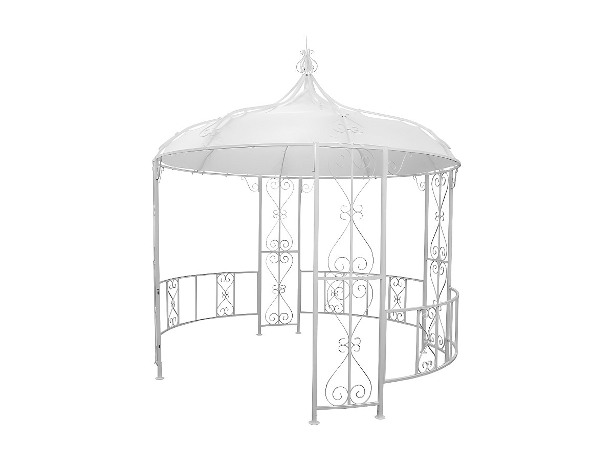 Kiosque TILCARA métal façon forgé toileD300xH290cm Blanc